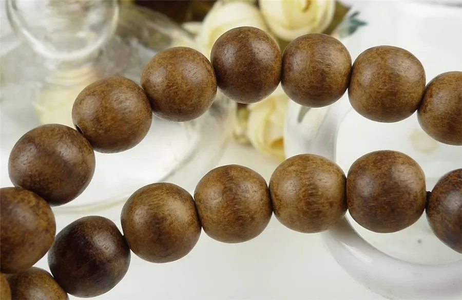 Natural Agilawood Aloeswood Round Wood Beads Bracelet (5)