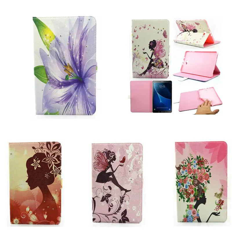 

For Samsung GALAXY Tab A A6 10.1 with S Pen Case Cover P580 P585 SM-P585N Folio Stand PU Leather Coque w/ Pattern Card Slot