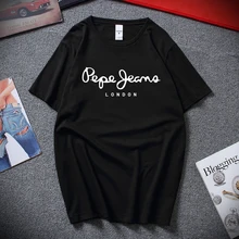 Мужская и женская уличная одежда, повседневная мода, хип-хоп, фитнес, Харадзюку, футболки с коротким рукавом и круглым вырезом, хлопок, роскошная брендовая джинсовая футболка