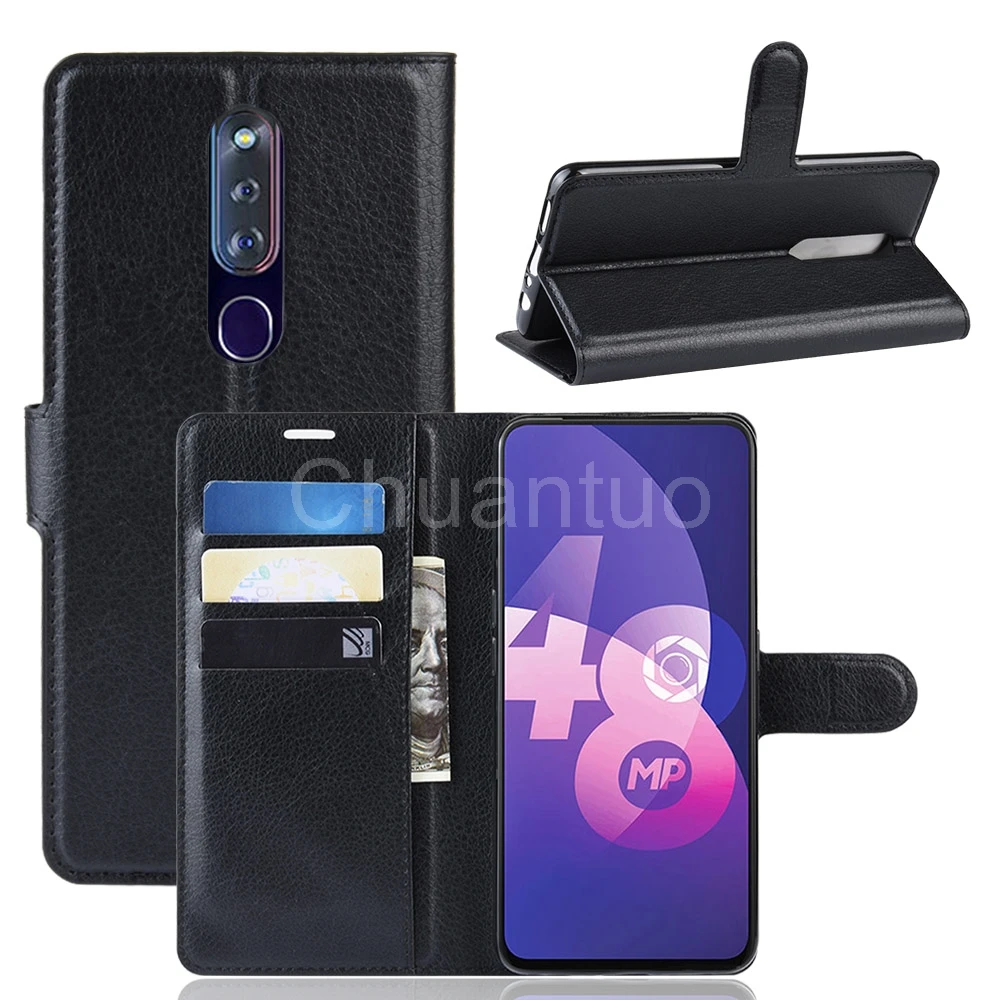 Модный чехол бумажник из искусственной кожи для OPPO F11 Pro защитный книжка с