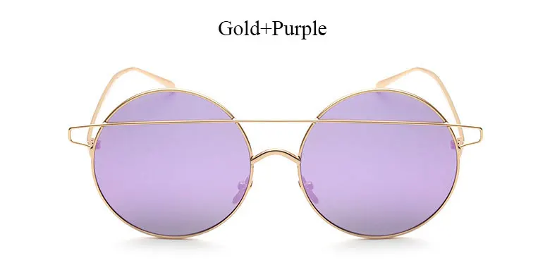 Круглый модные уникальные странный большие круглые очки Для женщин Брендовая дизайнерская обувь женская обувь, винтажные женские солнцезащитные очки UV400 без оправы - Цвет линз: YD144 Gold Purple
