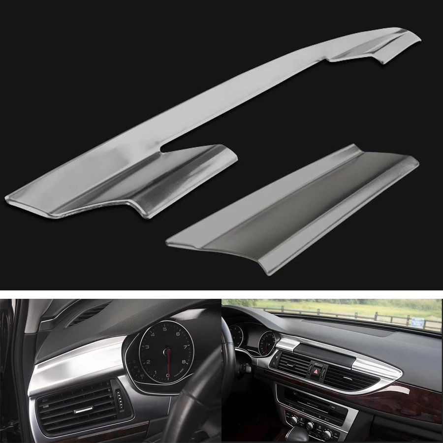 

Stainless Steel Car Center Navigation Dashboard Frame Cover Trim Sticker Styling For Audi A6 C7 2012-2017 Accessories