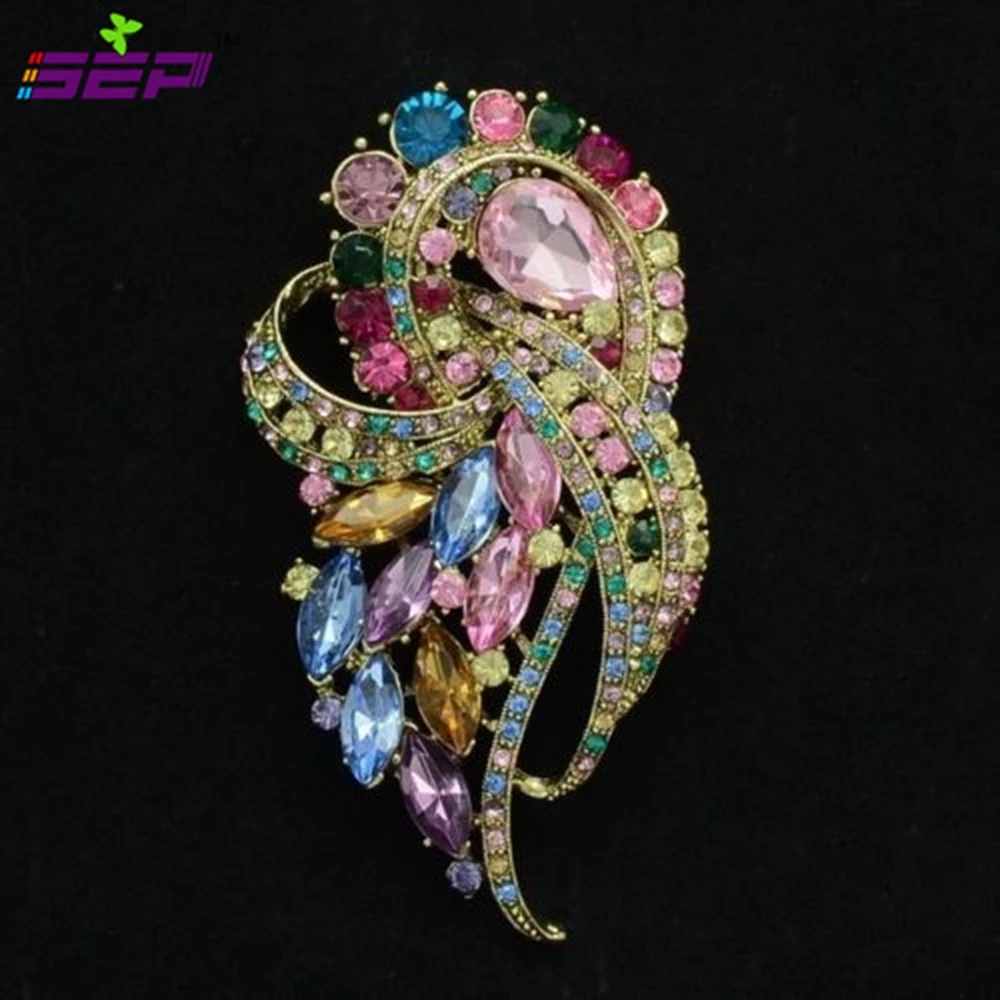 Новый Горный Хрусталь Броши Женщины Ювелирные Изделия Ленты Кристаллы Протяжка