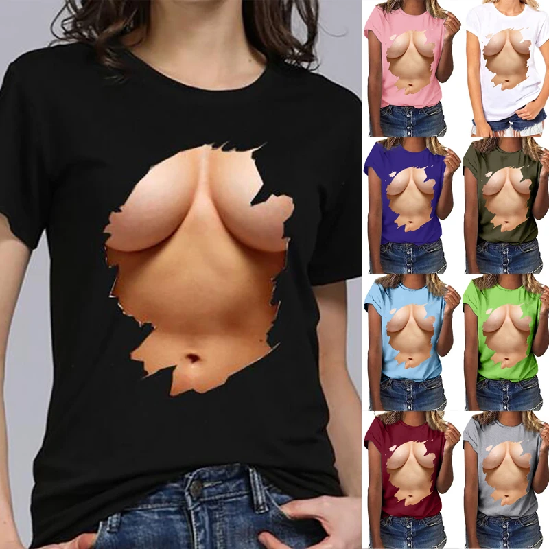 Летняя рубашка для женщин и девочек; большие размеры; футболки с принтом; топы с короткими рукавами; футболка