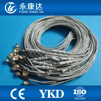 

10pcs/lot Din 1.5mm gold plated Copper cap EEG cable gray TPU material