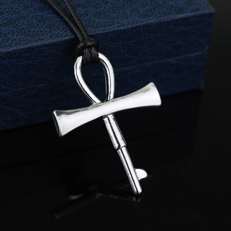Классический кулон с крестом Ankh из нержавеющей стали черный египетским ключом