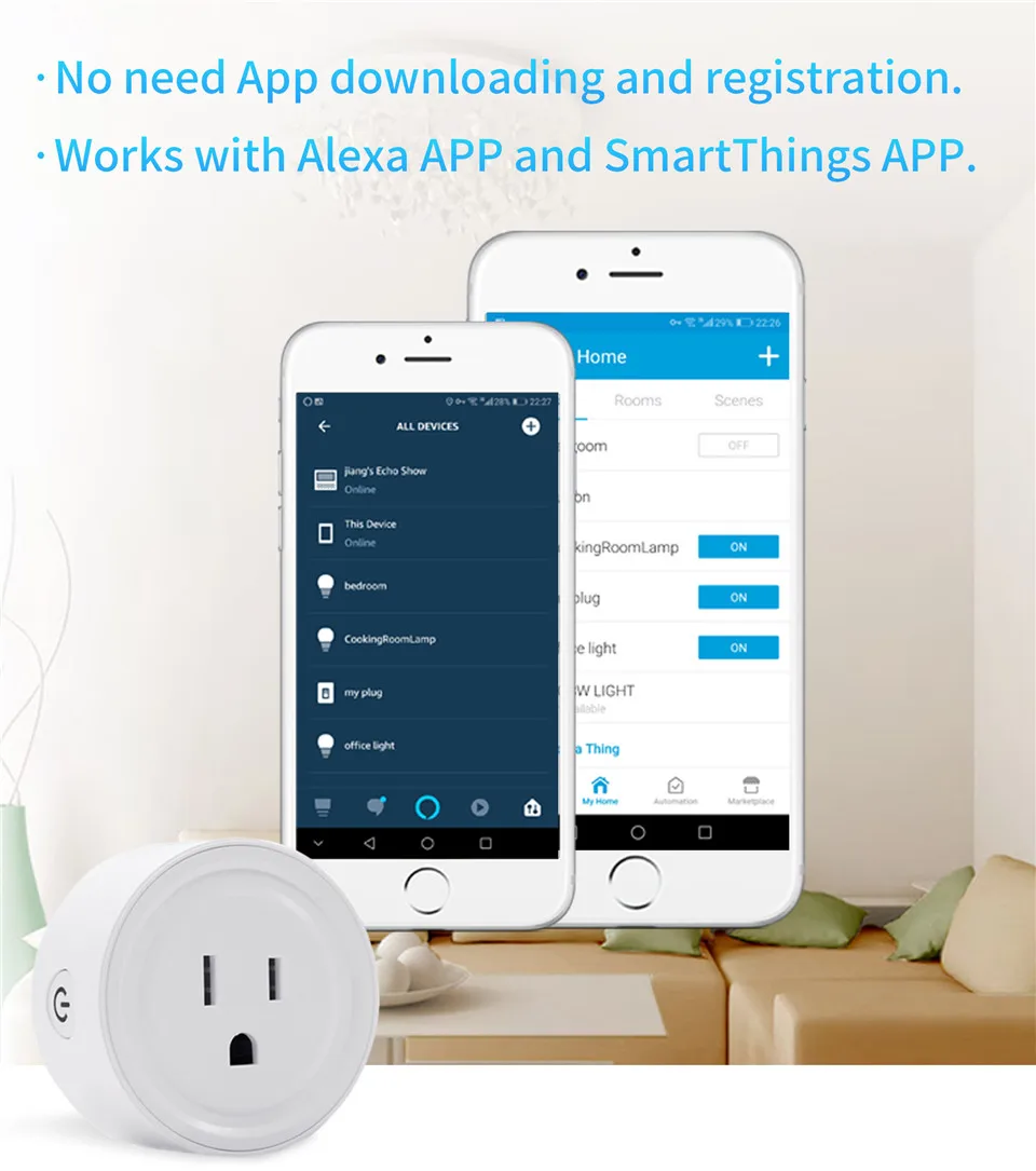 Lonsonho Zigbee умная розетка с разъемом для США работает с Echo Alexa Smartthings Wink Hub умный дом автоматизация