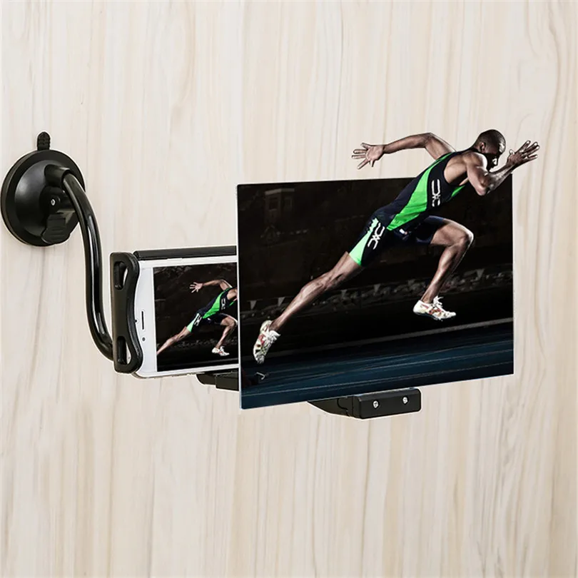

2 In 1 phone 3D screen magnifier Bracket with suction cup Stereoscopic Amplifying Desktop Foldable Mobile Phone Holder magnifier