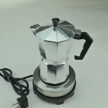 

Italian handmade Mocha coffee machine Aluminum Octagon electric Moka pot Moka pot furnace separate coffee machine