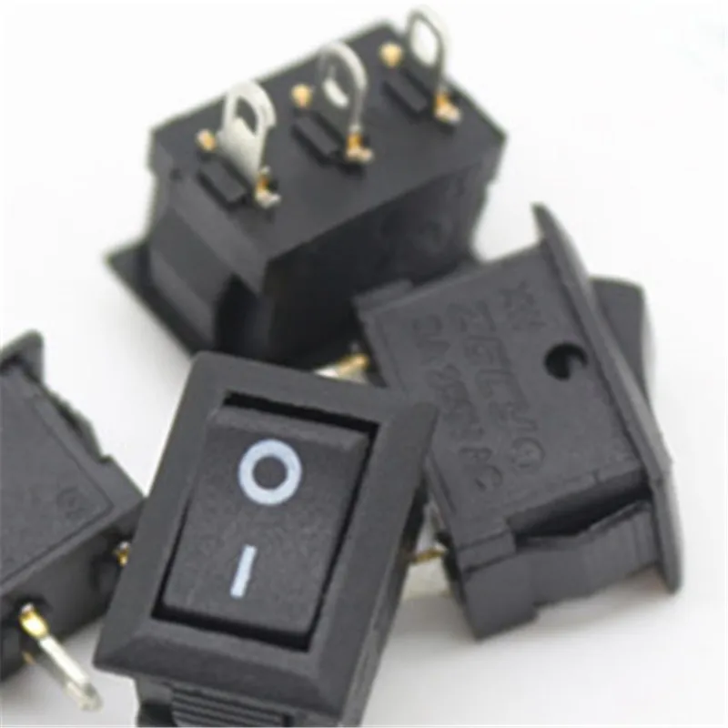 10 штук XW-603CB2 KCD11 черный мини AC swicths 3 pin 2 позиция на off переключатель рокер для