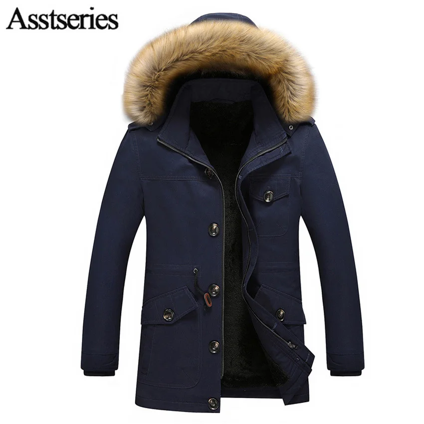 2018 Casual Winter Jacket Men Casual Thicken Cotton Padded Parka Long