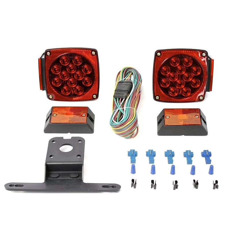 

Rear Led Submersible Trailer Tail Lights Kit Boat Marker Truck Round Waterproof for trailers under 80 inches in width
