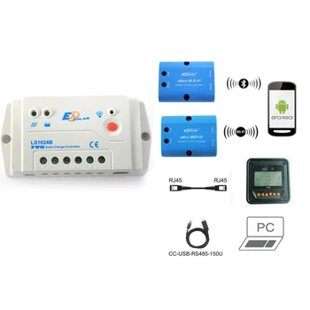 

10A 12V 24V LS1024B Landstar Programmable Solar Charge controller MT50 WIFI Bluetooth PC communication WY