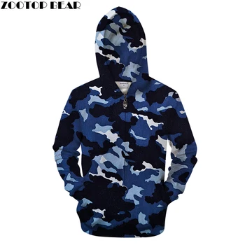 

Navy Blue Camo 3DPrint Hoodies Men Women Sweatshirt Casual Tracksuit Zipper Hoodie Coat Pullover Streatwear Drop ship ZOOTOPBEAR