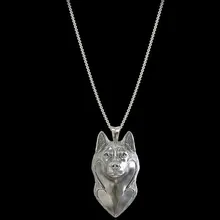 Ожерелье из аляски маламута с подвеской в виде собаки сибирской хаски, ювелирное изделие с покрытием из серебра/золота