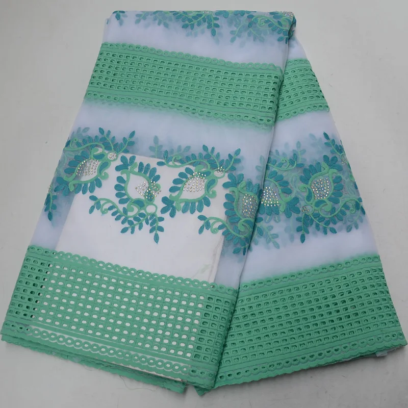

(5yards/pc) mint green embroidered African French net lace fabric with rhinestones and cord lace border for party dress FLP129