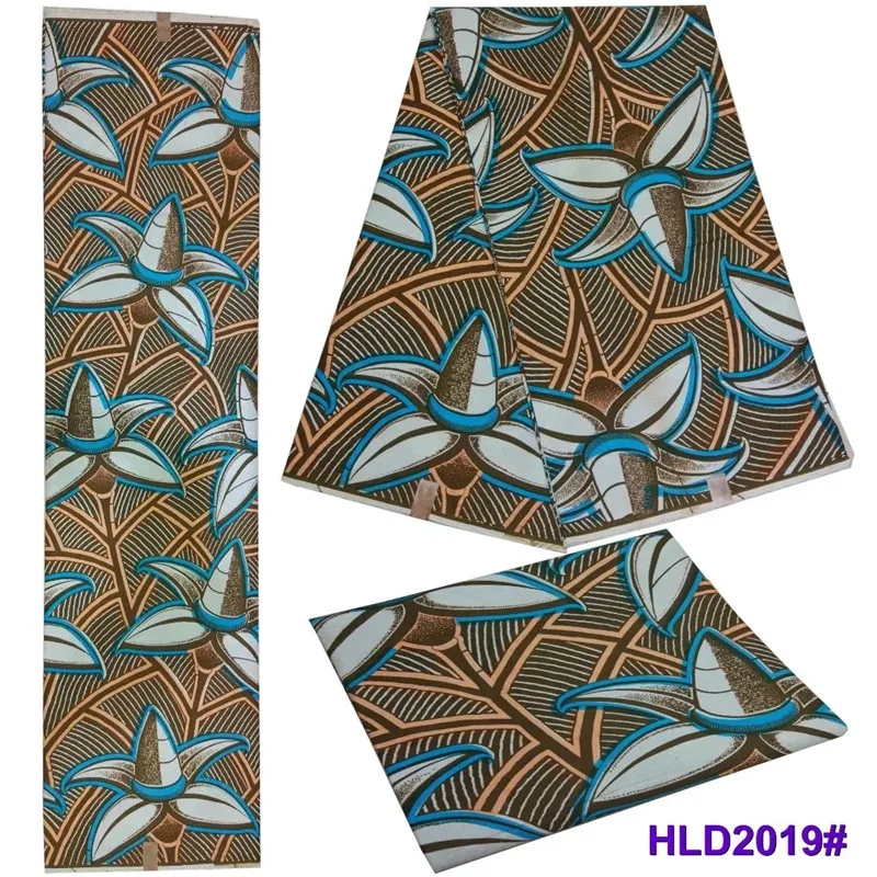 

2018 Embroidered Prints Ankara Wax Fabric African Design Polyester Aso Ebi Wax Materials For Clothes !tt041519
