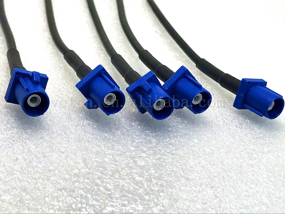 Fakra C to sma male crimp connector for RG174 cable length 14cm (3)