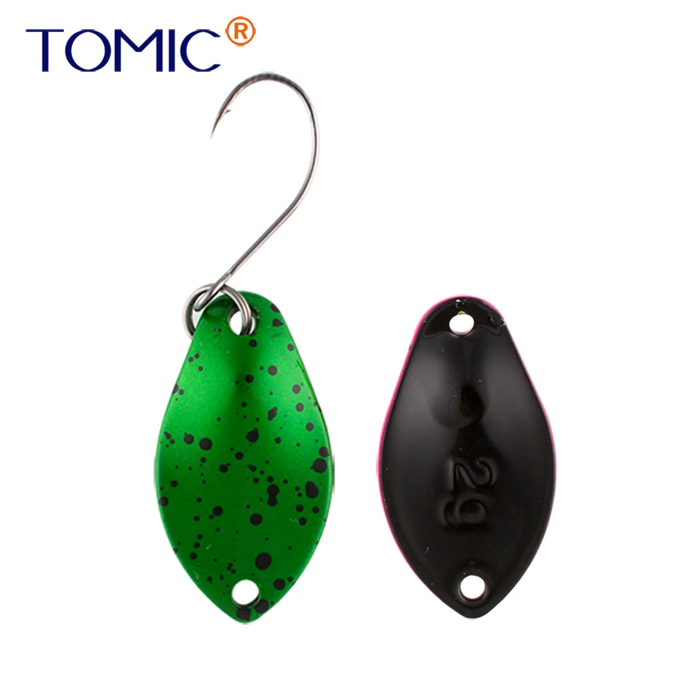 Tomic Micro fishing lures brass trout spoons 2g 3g UV colors blinkers