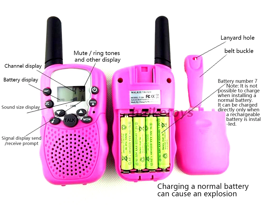 Brinquedos para Crianças Handheld sem Fio Pai-filho ao ar Produtos Eletrônicos Walkie-talkie Multi-color Chamada Livre Comunicação Brinquedo T388 8 Cheap Walkie Talkies de brinquedo