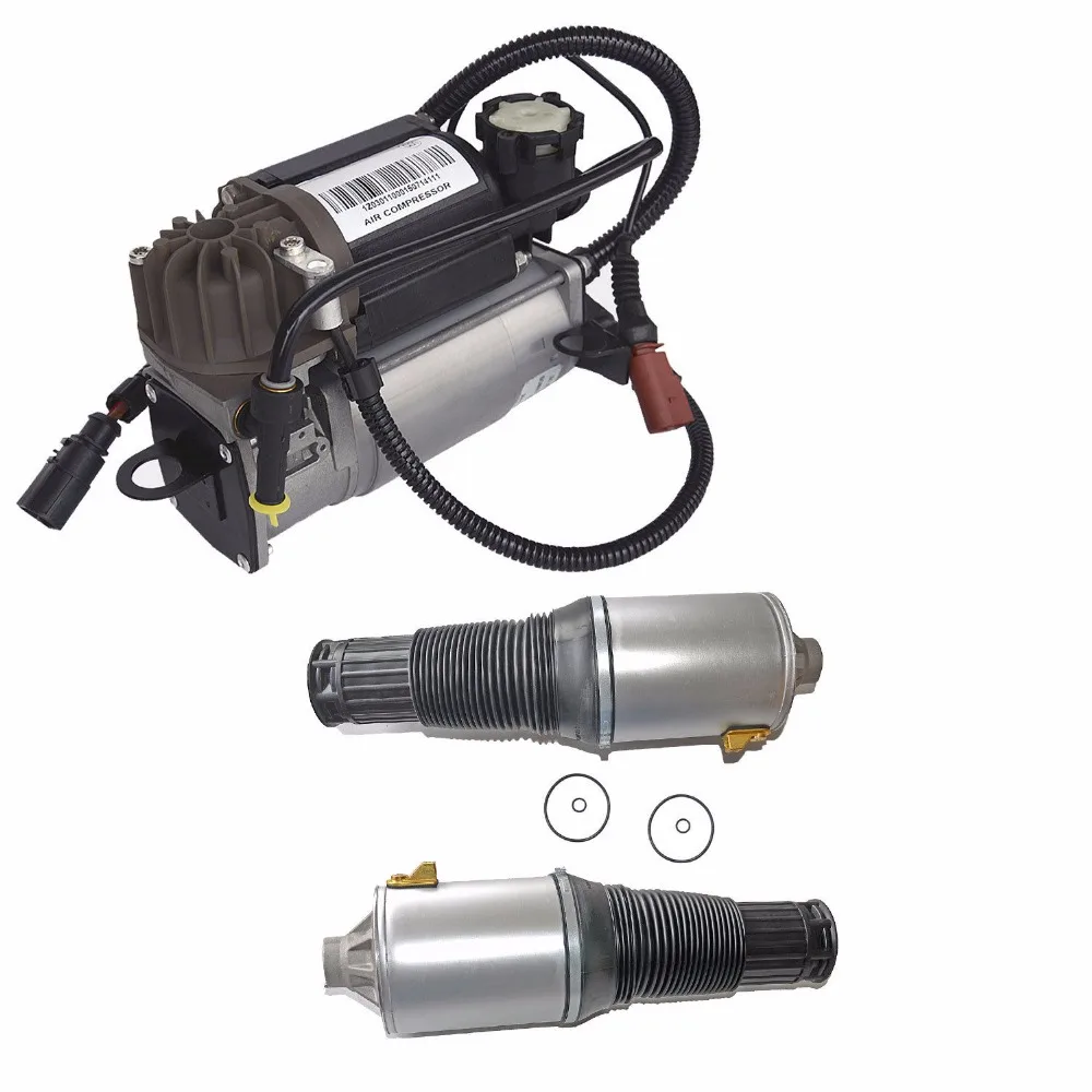 Pair Airbag Air Ride Bag Air Suspension Spring & Compressor pump for