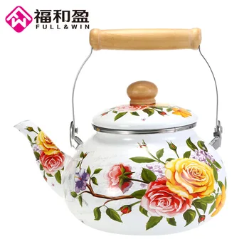 

1pcs 2.5L Flowers Stamp Pot Smooth Kettle Enamel Tea Pot Used On Electromagnetic Stove/Gas Range/Electronic Tube