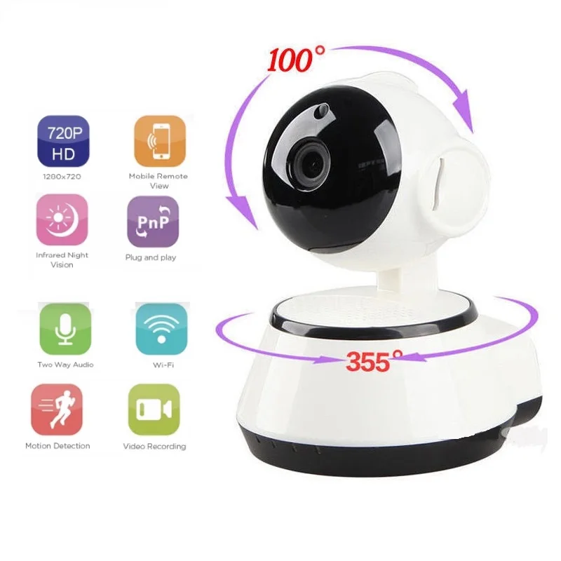 

Wireless Camera 720P HD Intelligent Network WiFi Remote Control Monitor Surveillance Camera Home Security Night Vision