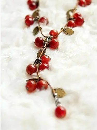 

New Arrival Hot Selling Free Shipping Thai style sweet Cherry Necklace Fashion Jewelry N59