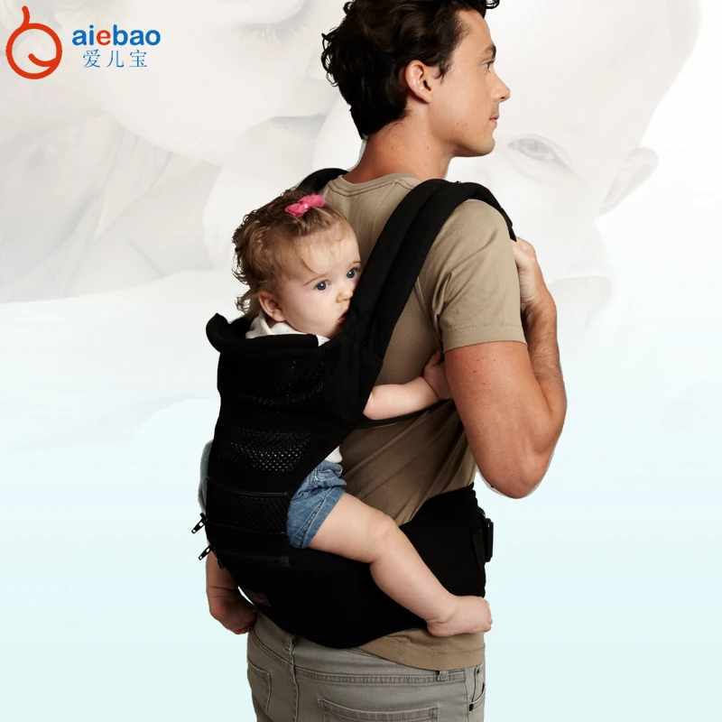 Aiebao Baby Hipseat Дышащие Детские Кенгуру ребенка сумка эргономичный кенгуру 360 Портативный хлопок хип сиденье черный фиолетовый