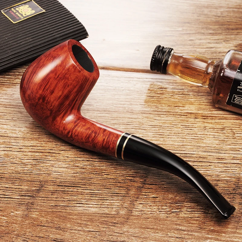 

2019 New High-grade ADOUS Classictype briarTobacco pipe Smoking pipes metal inlay AS508