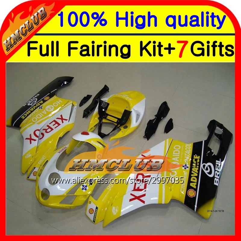 Корпус! Новинка желтый обтекатель XEROX для DUCATI 749 999 05 06 749S 999S 749R 7HM33 999R 2006 2005 2005|body|body s