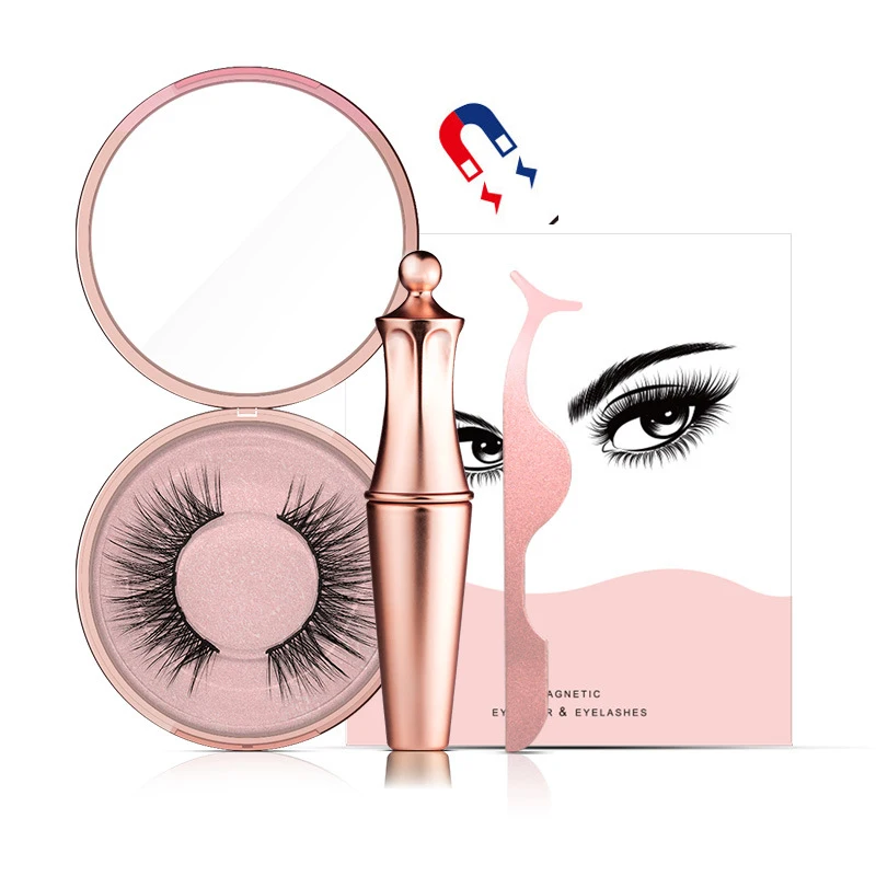 

New Magnetic Liquid Eyeliner & Magnetic False Eyelashes & Tweezer Set Waterproof Long Lasting Eyeliner False Eyelashes