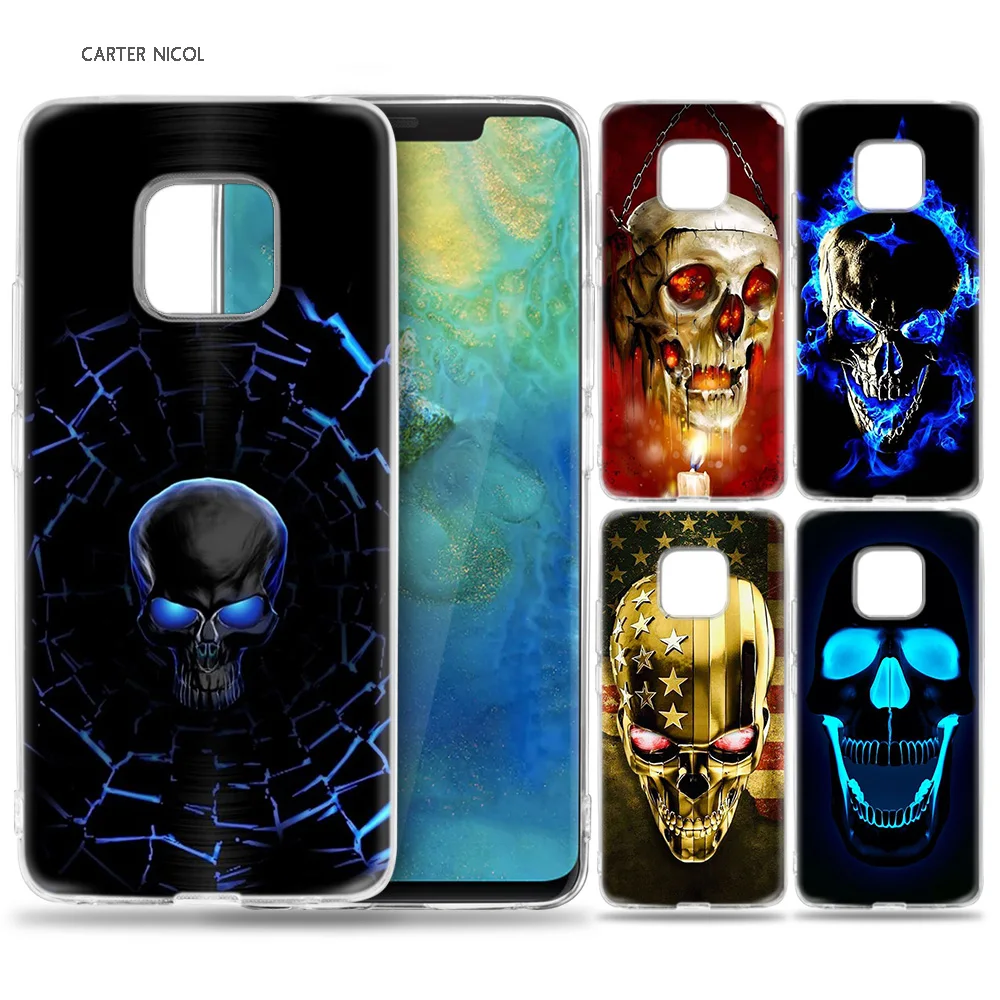 

Case for Huawei Mate 10 20 Pro P10 P20 P30 Honor 10 8X 8C 8A Lite P Smart Y6 Y7 2018 2019 V20 Grim Reaper Skull Skeleton