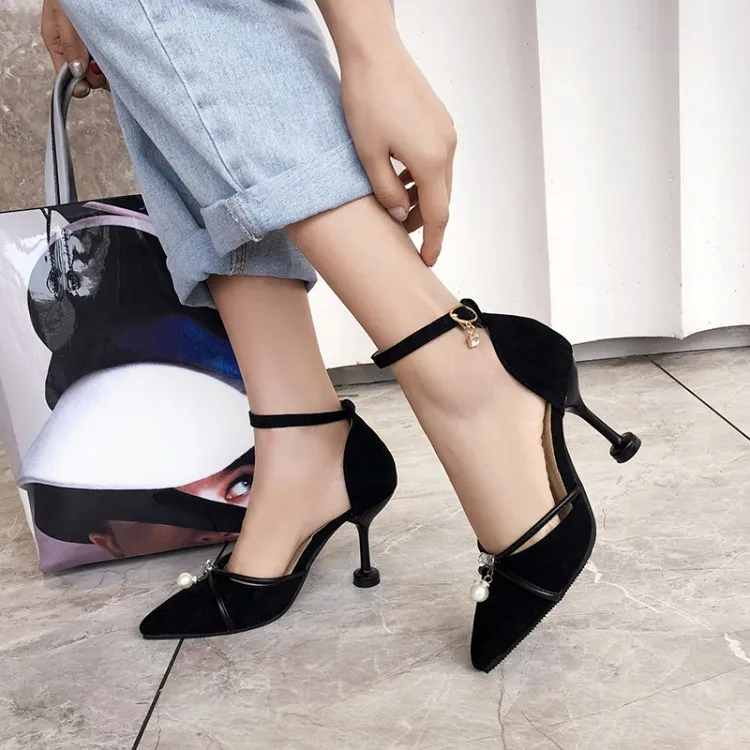

Big Size 11 12 13 14 high heels sandals women shoes woman summer ladies Package the heel Pointed cingulate Fine with sandals