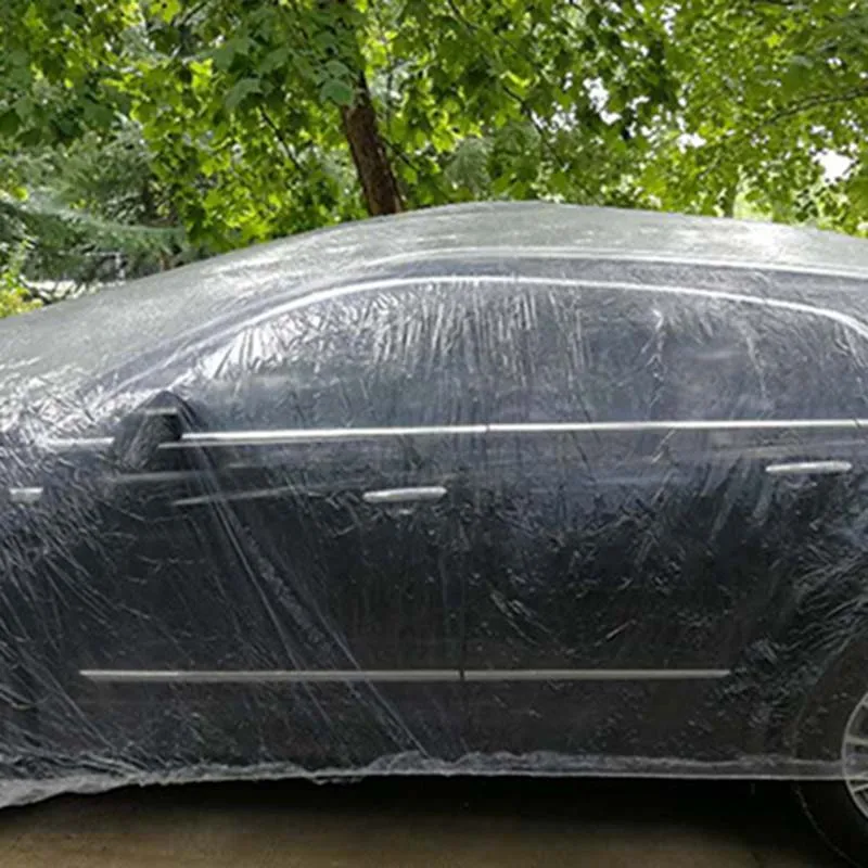 Ясно Пластик временные Одноразовые универсальный внедорожник покрытие автомобиля дождь пыли снег гараж