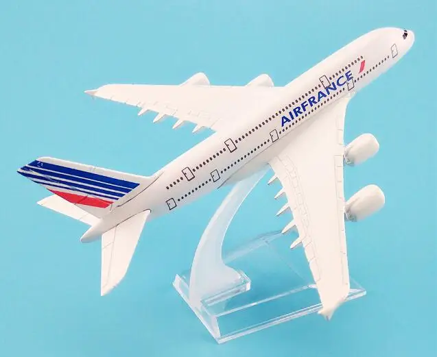 Пассажирский самолет модель A380 Air Франция самолет A380 Металл Твердые моделирование самолет модель для детей игрушки Рождественский подарок