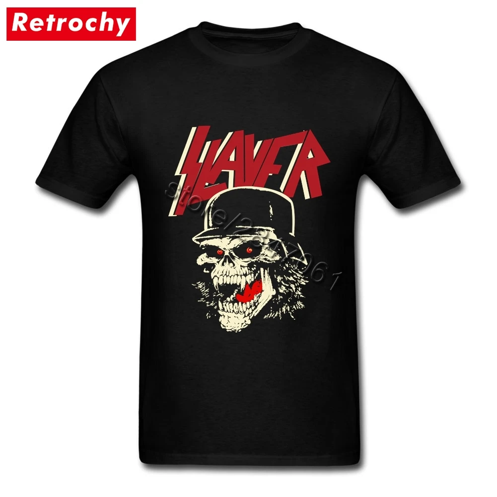 

2019 New Arrival Classic Slayer T Shirt Heavy Metal Rock Band Mens Fashion style T-shirt Men Short Sleeve Cotton O Neck Tshirt