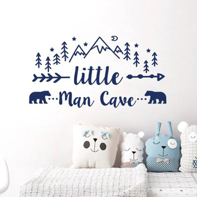 Little Man Cave Wall Decals Quote Words Nursery Boys Room Decor Little Man Cave Wall Decals Quote Words Nursery Boys Room Decor Stickers Removable Mural For Kids L924