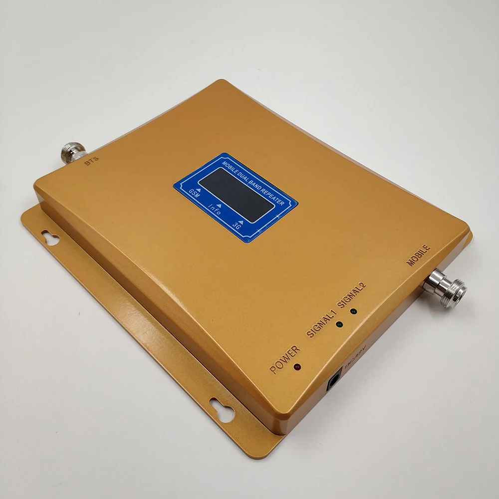 70dB Dual Band Booster 2G GSM 900MHz 3G UMTS WCDMA 2100MHz Cellular Cell Phone Repeater Mobile Signal Amplifier with LCD Display