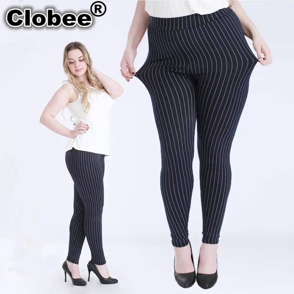 2019 Talla Grande Mujeres Gordas Rayas Verticales Pantalones