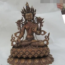 Xd 002558 Тибет Буддизм Чистый фиолетовый красный Бронзовый Белая Тара Кван-Инь Гуаньинь Будда ST