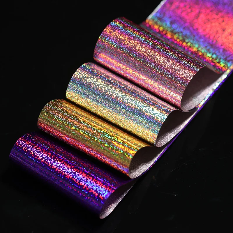 

Holo Starry Nail Foil Gold Silver Purple Rose Gold Holographic Nail Sticker 1 Roll Nail Decoration Water Sticker 4*120cm