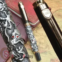 Авторучка тонкий перо JINHAO на удачу, дракон СТАРЫЙ серый и золотой дракон выбивает с красным глазом Офис Лучший подарок