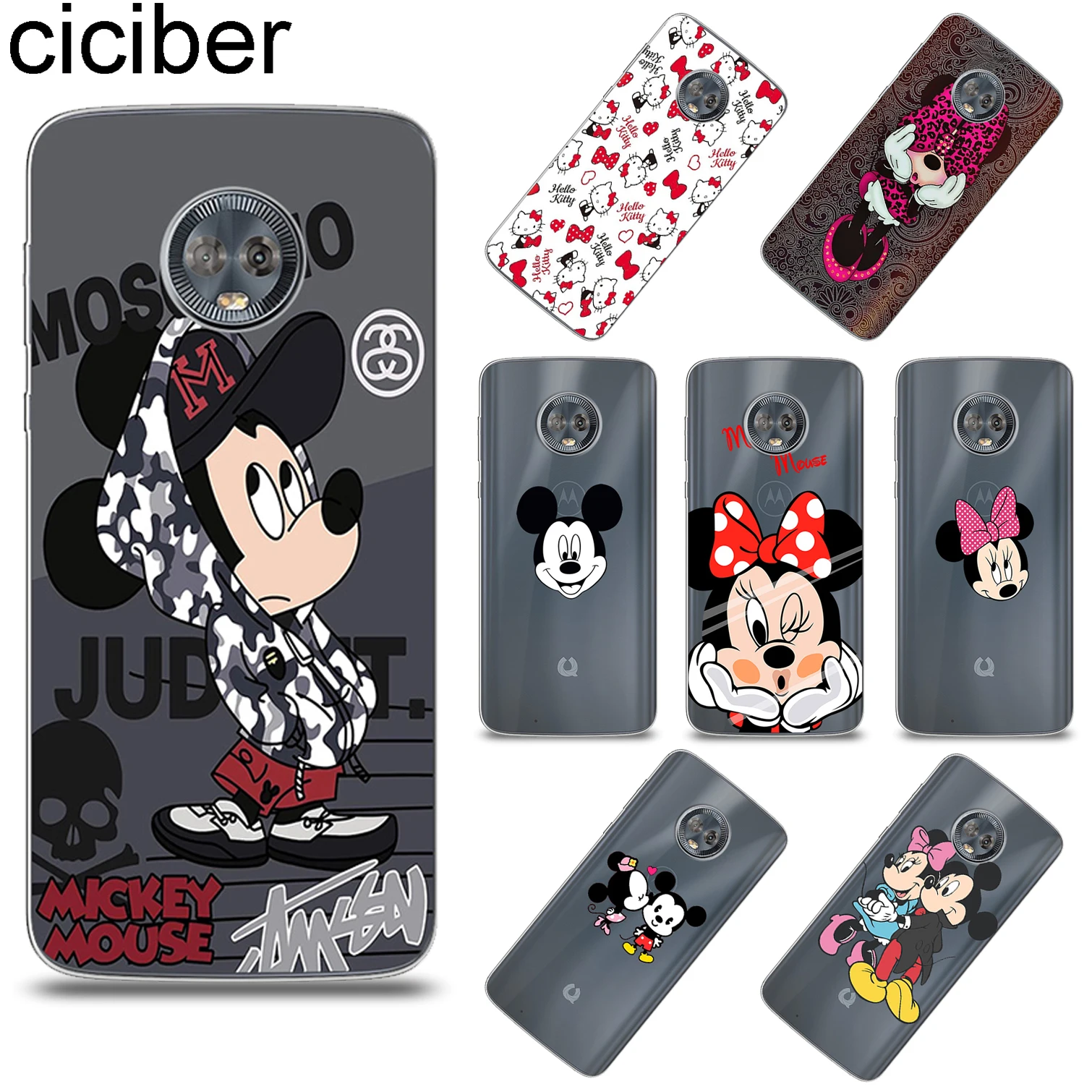 

ciciber Mickey Minnie Mouse For Motorola Moto G6 G5 G5S E5 E4 C Z2 Z3 ONE P30 G4 Plus Play Power M X4 Soft TPU Phone Case Fundas