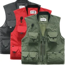 Summer Autumn Men Multifunctional Quick Drying Mesh Fishing Vest Jacket Loose Multi Pocket Outdoor Photography Angler