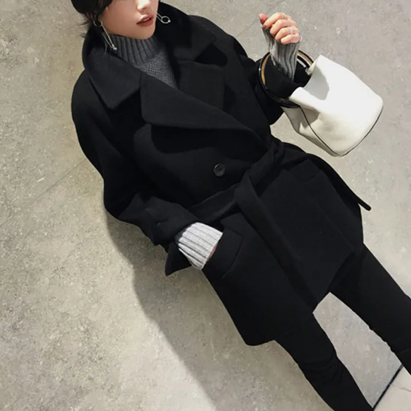 

KMETRAM Wool Coat Female Jacket Woman Spring 2019 Streetwear Trench Woolen Coats and Jackets Women Outwear Chaqueta Mujer MY2722