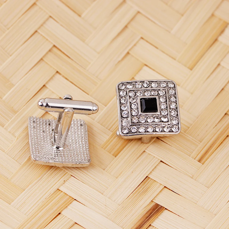 Cufflinks For Men Women Novelty Classic Crystal Rhinestone Cufflink for Men Shirt Wedding Gifts Bling CZ Cuff Links Jewelry