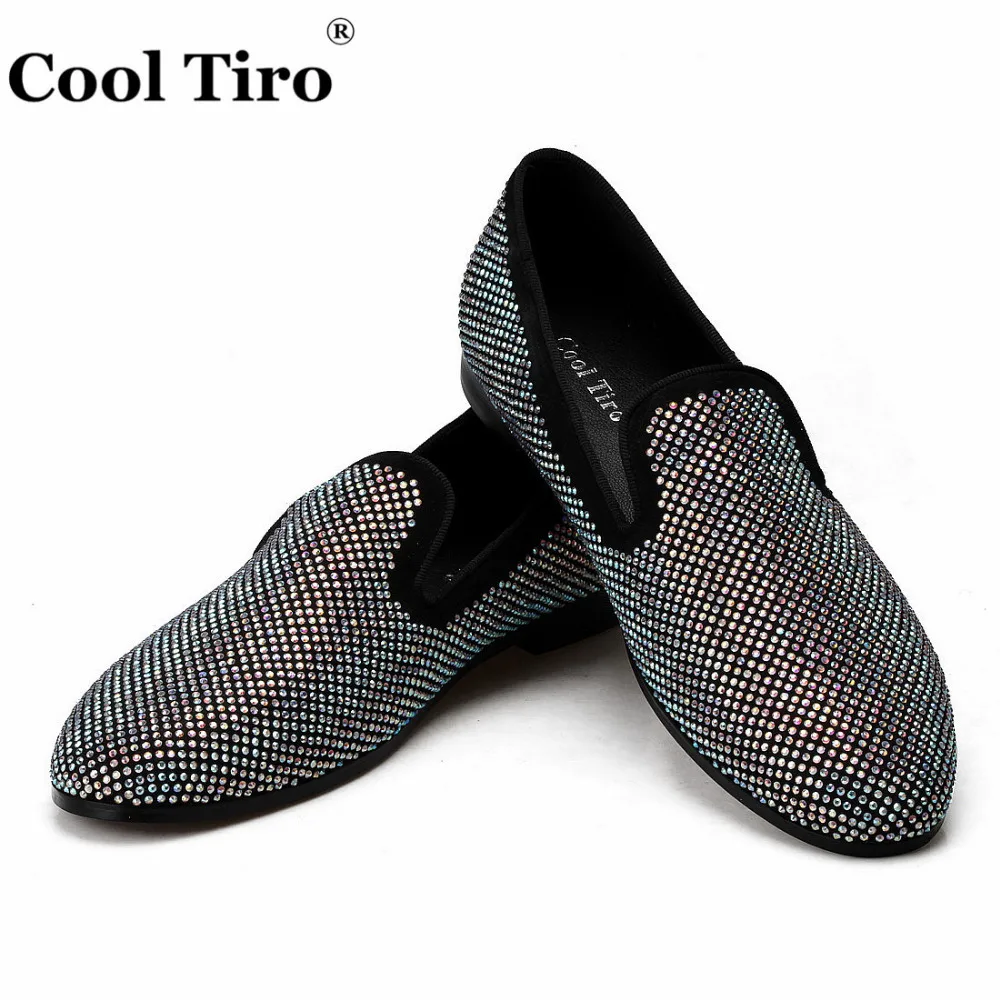 White Rhinestone Men Loafers Strass flat (4)