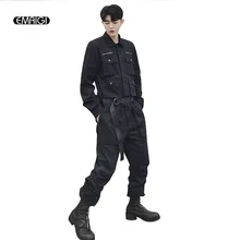 Для мужчин High Street Хип-хоп Желтый Розовый Повседневный Комбинезон Брюки карго мужские комбинезоны пара сценическая танцевальная одежда комбинезон брюки