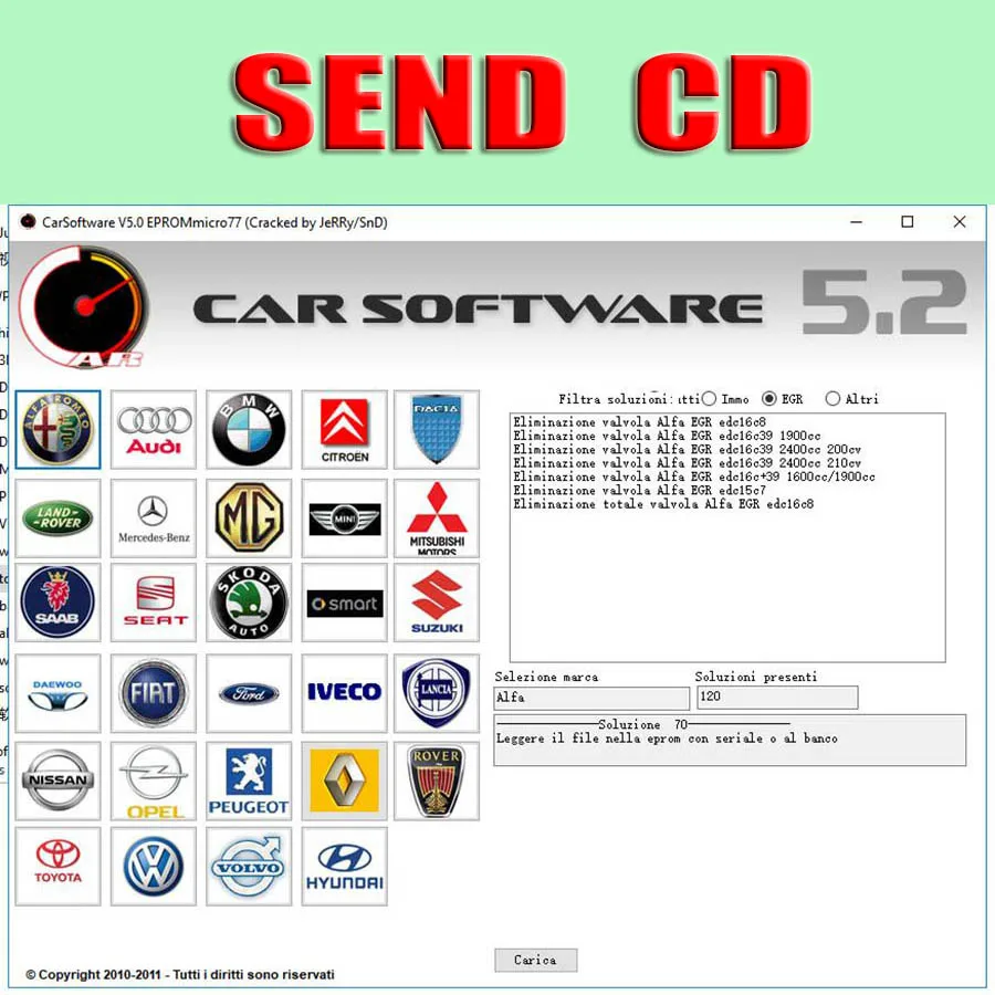 Автомобильное программное обеспечение V5.2 EPROMmicro77 CarSoftware активации 5,2(Immo Off, EGR Off и Hot Start Fix Tool - Цвет: send cd
